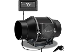 Brogachy 150 mm intelligente Ventola Aspirazione regolatore,684 m³/h Estrattore Aria motori trifase CE, per tende coltivate, idroponica, domestiche Soffitta Officina e Garage.