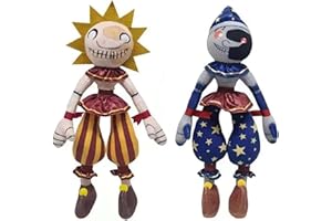 Puruuige FNAF Sundrop Moondrop Pluszowe zabawki FNAF Security Breach Clown, Five Nights At Game, 2 sztuki, 2 sztuki, 30,5 cm (2 sztuki)