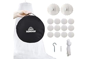 KOHMUI Moskitonetz, Mückennetz Travel mit Klebehaken für Reise und Zuhause, Extra-groß Betthimmel Mückenschutz für Doppelbett Einzelbett