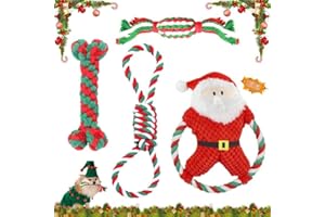 Lets Joy Świąteczne zabawki dla zwierząt domowych, 4 sztuki zabawek do żucia dla psów, na Boże Narodzenie, lina z laskami cukrowymi, interaktywna zabawka do żucia, prezent na Boże Narodzenie, zabawka