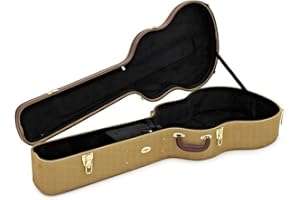 gear4music Tweed Guitar Hard Case for 41 Inch Dreadnought Acoustic Guitars