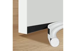 UTXN Draft Excluder for Doors 37in/96cm Draught Excluder One Sided Door Draft Excluder Draught Excluder for Doors Under Door Draught Excluder of Noise Reduction Warmth Dustproof(White)
