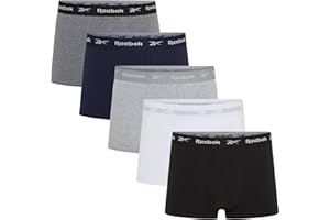 Reebok Boyes Boxers for Men | Pack of 5 Mens Sports Trunks, Breathable & Stretchable Cotton Underwear for Men | Multipack Boxer Shorts