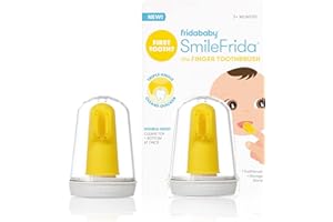 FRIDA BABY FridaBaby Baby's First Toothbrush with Case, Silicone, BPA-Free - SmileFrida The Finger Toothbrush for Babies 3 Months and up