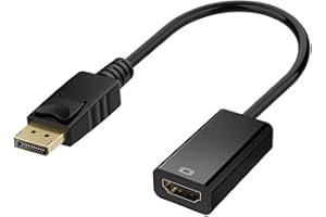 PENCILUPNOSE 4K DisplayPort to HDMI Adapter for Monitor 1440p/30Hz & 1080p/60Hz Support, DisplayPort to HDMI Converter Male to HDMI Female DP Computer to HDMI Monitor Compatible with Lenovo, HP, Dell and More