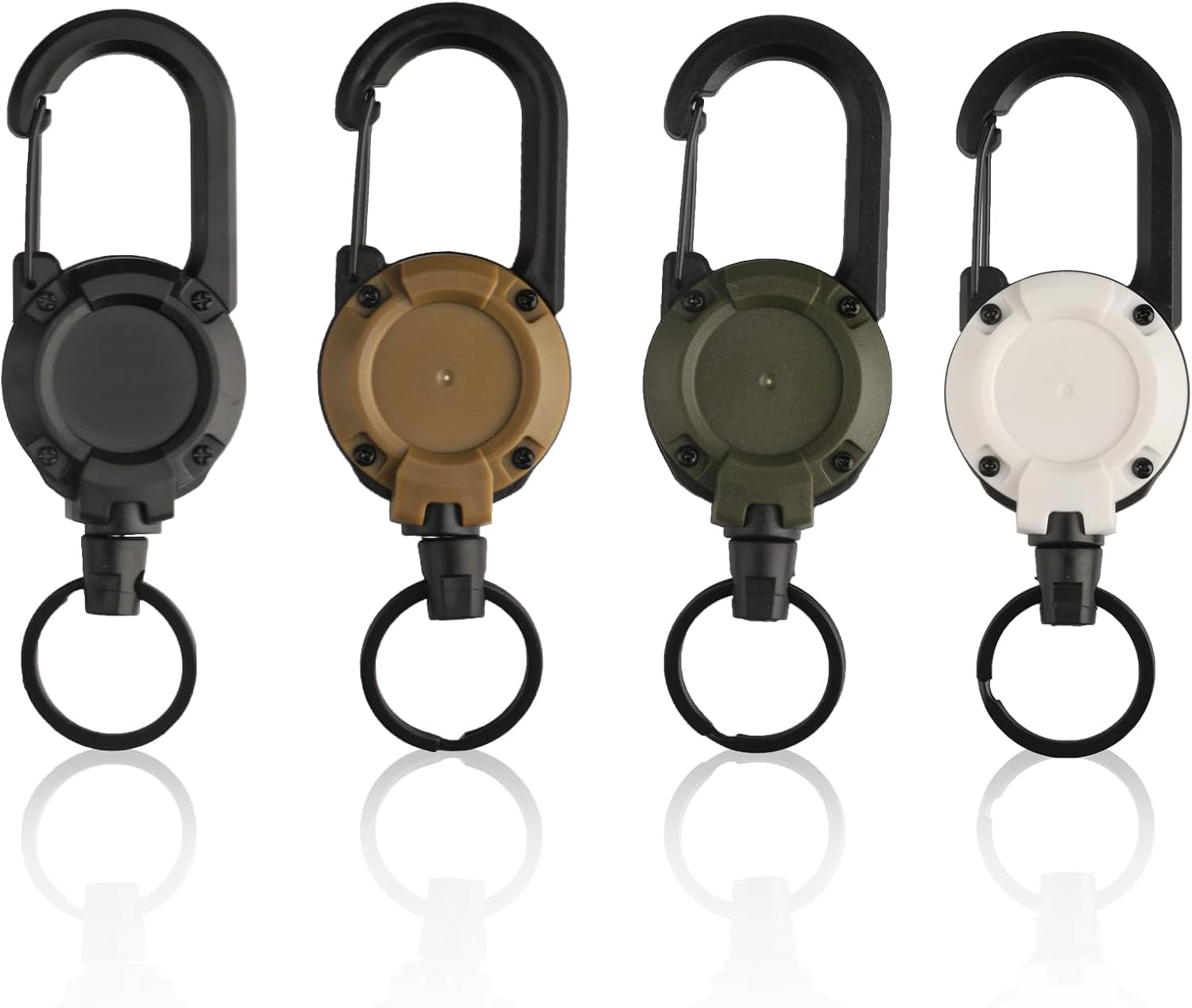 4 Piezas Llavero Extensibles Cuerda de Acero Extensible Cordón Cordón de Aceros Llavero Retráctil para Tirar con Cuerda de Alambre de Acero de 65 cm para Titular de la Tarjeta de Identificaci
