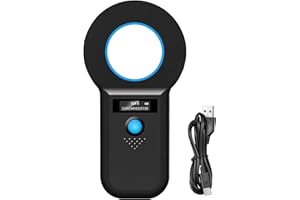 Gbformat Lettore Microchip Cani Bluetooth Lettore Microchip per Animali lettore di id per animali domestici EMID, FDX-B(ISO 11784/11785)，Scanner Chip con Lettore RFID Portatile 128 Tag