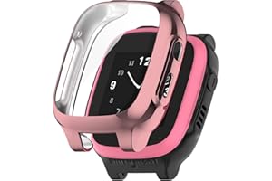 Miimall Etui kompatybilne z Xplora X5 Play, miękki zderzak z TPU z osłoną ekranu HD, odporna na zarysowania, odporna na wstrząsy, pełna osłona ochronna do smartwatcha Xplora X5 Play Kids - różowe