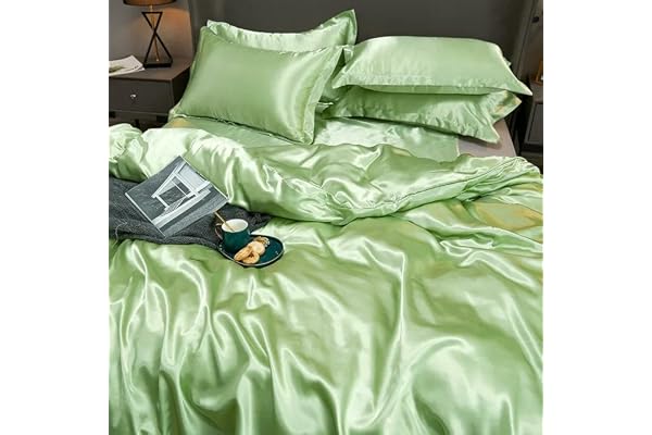 XDMING Mulberry Silk Sängkläder Set Lakan och Örngott King Size Sängkläder Set Mjuk Silkeslen Sängkläder Set Hudvänliga