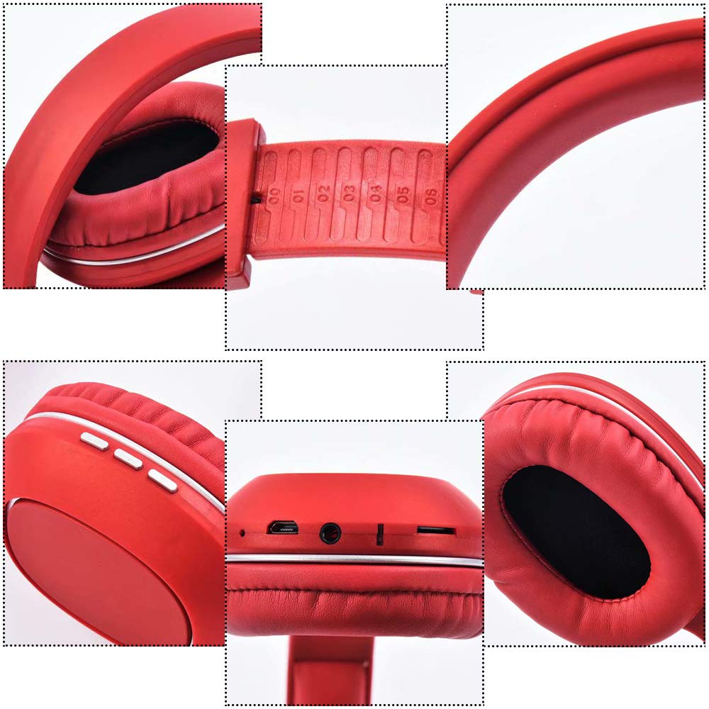 Qoosea-Auriculares-Bluetooth-plegables-auriculares-inalmbricos-con-banda-para-el-cuello-con-Bluetooth-y-micrfono-incorporado-42-Auriculares-estreo-con-auriculares-retrctiles-para-iPhone-Sumsung-Sony-H