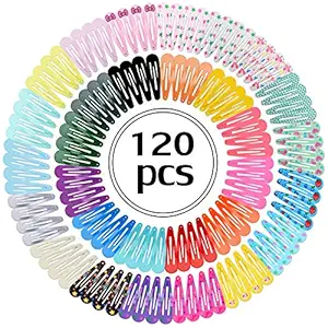Outgeek 120PCS Hair Clip Set Multipurpose Snap Hair Clip Snap Barrette for Kids Girls (multicolor) (multicolor)