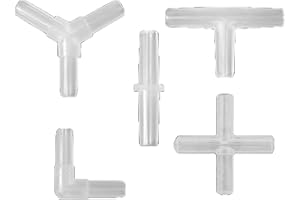 IUDWCG 30 Pcs Raccord pour valve d'air d'aquarium, tuyau en ligne en plastique blanc, adaptateur de tuyau d'air I L T Y et connecteur de tuyau transversal pour tuyau d'air d'aquarium de 6 mm