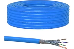 SATSHOP-FT RedStar24 CAT 8 Cavo di rete 10m - Cavo Ethernet CAT8 Schermato - Cavo dati Cat 8.1 LAN Gigabit S/FTP, PIMF, PoE, 40Gbit/s, senza alogenuri, cavo di installazione in rame - 10 metri