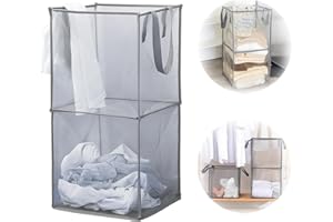 ViMOQi Foldable Laundry Basket,Pop up Washing Baskets for Laundry,Mesh Dirty Clothes Basket Laundry,Laundry Hamper Basket,Wash Baskets Laundry Bin with Handles,Hollow-carved Baby Toy Storage Organizer