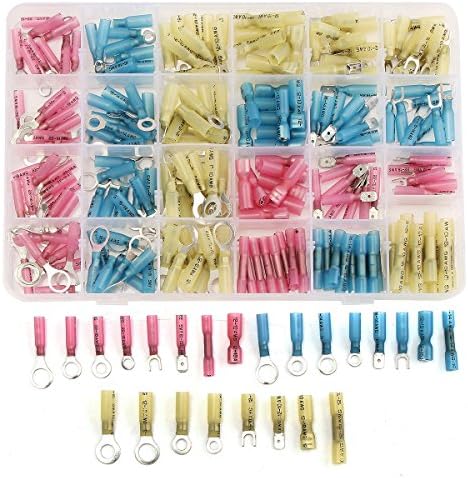XNEMON 240PCS Red Blue Yellow Heat Shrink Butt Crimp Automotive Terminals Insulated Electrical Wire Cable Connectors Hot Sale