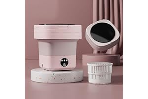 xixibuy Portable washing machine and dryer, Mini washing machine for Underwear, Sock, Baby Clothes, Travel, Camping, RV, Dorm, Home(UK-plug)(12L-pink)