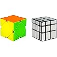 D ETERNAL Speed Cube Combo Set of Skewb & Silver Mirror Cube High Speed Puzzle Cube (Skewb+Mirror)