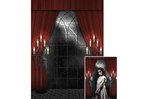 BDDFOTO 1.5 * 2m Halloween Hintergrund Fotografie Hintergrund Rot Vorhang Muster für Baby, Neugeborene, Kinder, Objekte Fotografie Video Studio