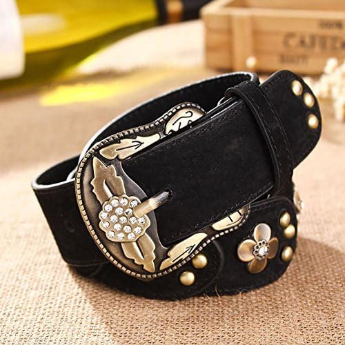 SZH&amp;BELT Retro Diamond Rivets Belts Women 's Jeans Accessories Belt , black 102cm