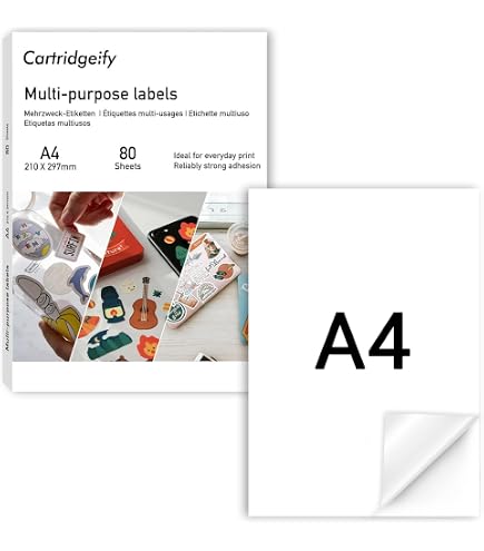 10 Feuilles A4 Vinyle Transparent Brillant Auto-adhésif - Pour Imprimantes Jet D'encre, Créations DIY Et étiquettes
