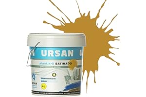 U URSAN Ursan - Plastikril Satinado | Pintura Exterior Satinada - Pintura Impermeabilizante - Indicada para Fachadas con Alta Resistencia a Agentes Atmosféricos -OCRE 4L