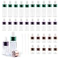 Dondeen Pack of 30 Mini Pipette Bottles, 3 Different Volume Clear Glass Sample Dropper Bottles with Drop Pipettes, Refillable Sample Dropper Bottle, for Essential Oil, Fragrance Oil Sample