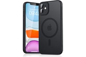 Yisica Magnétique Coque pour iPhone 11 Compatible avec MagSafe, Étui Mat Translucide Minimaliste, PC Dur Housse pour iPhone 11 (Noir)