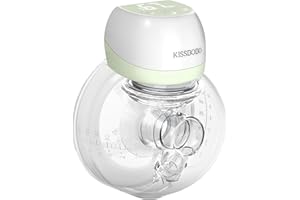 KISSBOBO Tire Lait Electrique Main Libre, Tire-Laits 2 Pièces, Tire Lait Electrique, Faible Bruit Rechargeable Sans Fil 3 Modes 9 étapes Tire Lait Main Libre Avec 21 Mm/24 mm (Vert/1PCS)