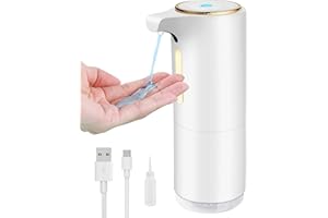 ‎DALUGO Seifenspender Automatisch, Dalugo Wiederaufladbar Elektrischer Seifenspender mit Sensor Infrarot, 300ml Berührungsloser Automatischer Seifenspender Weiss für Küche Dusche