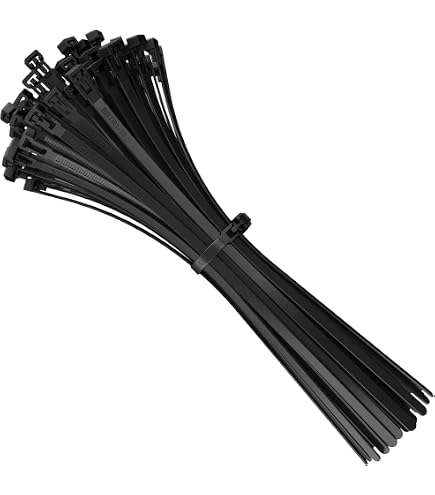 Bradas TS1176350B – Fascette Stringicavo Professionali UV Resistant – 7,6 X 350 Mm – 100 Pezzi Neri