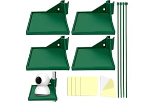 CISHOW 4 Pcs Grow Tent Corner Shelf, Grow Tent Corner Frame, Corner Shelf Accessories for Tent Grow, Planting Tent Corner Bracket for Hygrometer, with Green Cable Ties, 50 * 50 * 1mm Double-Sided