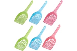 FLOTRUTE 6 Stück Katzenstreuschaufel,Katzenstreu Scooper, Kotschaufel,Katzenstreu Schaufel mit Bequemem Gummi Langer Griff für Haustier Katzen Kätzchen Hunde