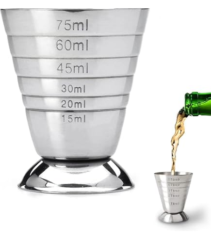 Alessi The Tending Box GIA28 - Tasse Doseuse à Cocktail Quadri Combo Jigger En Acier Inoxydable 18