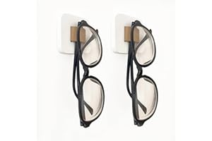 FINDAMAZE Sunglasses Organizer Wood Sunglasses Holder Wall Mounted Glasses Rack/Sunglasses Stand Eyewear Display for Men or Women (2pcs-Grey-Short-Sunglass Holder)