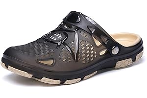 HAFIOT Herren Clogs Sommer Hausschuhe rutschfest Pantoletten Gartenschuhe Badeschuhe Strand Aqua Slippers