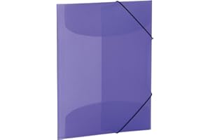 HERMA Elastyczna teczka półprzezroczysta w kolorze fioletowym, A4, stabilne tworzywo sztuczne, z 3 wewnętrznymi klapkami, 1 segregator