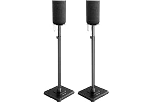 Perlegear Supports de Haut par Paire, Hauteur réglable de 83,8 à 106,7 cm avec Gestion des câbles et capacité de 6 kg, Parfait comme Support Enceinte ou Support D'enceinte, PGSS12