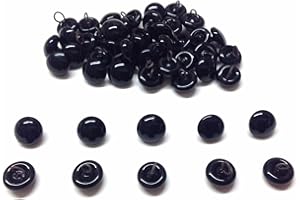 celloexpress Pack of 25 Pairs - 9mm Black Glass Dome Eyes with Metal Loops - Eyes for Soft Toys or Teddy Bears
