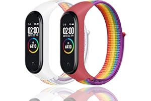 Keecuty Cinturino in Nylon per Xiaomi Mi Band 6/5/4/3 Cinturino in Nylon Regolabile Cinturino di Ricambio Compatibile XiaomiMi Band 6/5/4/3 per Donna Uomo