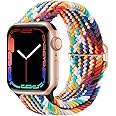 picau- pau Nylon Weave Elastic Watch Strap Compatible with Apple Watch for Unisex-Adult 38mm 40mm 41mm and 42mm 44mm 45mm 49mm