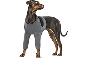 PUMYPOREITY Manchon pour Jambe de Chien pour Protection Plaie, Protecteur de Bandage de Coude pour Chien Jambe Anti Lechage ProtèGe-Coude pour Chien pour la RéCupéRation PostopéRatoire(Gris, 2XL)
