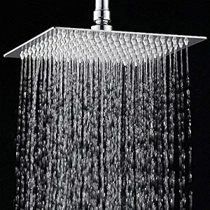 PESCA Ultra Slim Stainless Steel Square Shower Head 10x10 Inch, Steel Grade 304, (Series :- Super Heavy)