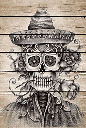 Cuadro madera 60 x 40 cm. Lámina barnizada con efecto palé sobre con