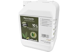 CULTIVERS Hierro Liquido para Plantas. Abono Hierro Corrector de Carencias. Reverdeciente de Hojas. Previene y Cura del amarillamiento de las Hojas en Plantas, hortalizas y árboles. (10 L)
