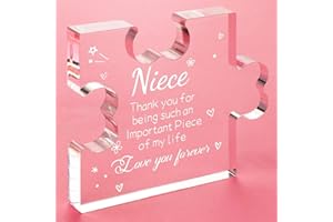 WELSKY Niece Gifts, Engraved Acrylic Block Gifts for Niece, Christmas Birthday Wedding Gifts for Niece from Auntie