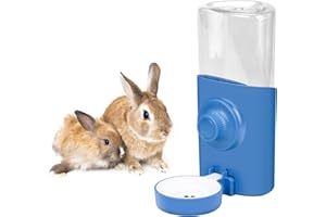 PANSYFEN Automatischer Kaninchen Wasserspender 600 ml Wasserflasche Trinkflasche Haustier Trinkflasche zum Aufhängen Wasserspender Wasserflasche für Haustierkäfige Meerschweinchen Katze Hamster(Blau)