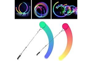 Lotvic Paquete de 2 Bolas LED POI, POI LED Mejorado, Bolas de Malabares POI con Colores del Arcoíris y Efecto Estroboscópico, Bolas POI para Principiantes y Profesionales, Niños y Adultos