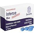 Intense Blue 10 Tablets - 100MG Herbal Supplement for Men - Strong Effect - Men's Health Support - Performance & Enhancement Tablets for Men - Korean Ginseng, Tribulus Terrestris