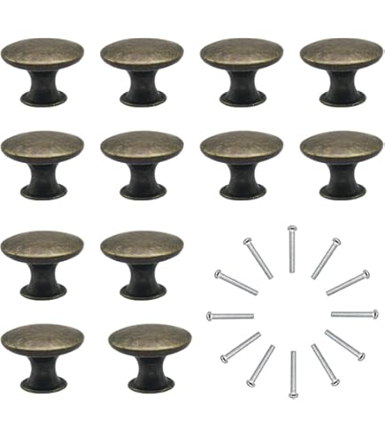 Rustic Pewter Cabinet Knob Round Disc Design 32mm