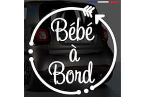 Sticker bébé à bord pour voiture Flèche 15 cm Blanc - Anakiss